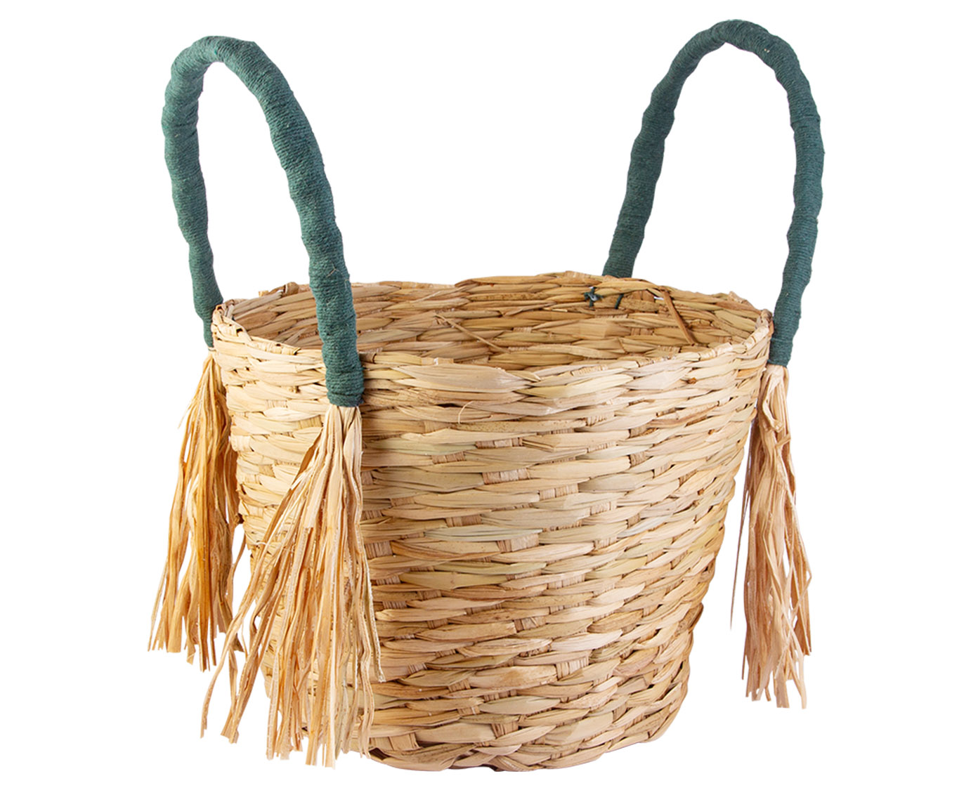 Cachepot com Al&ccedil;a e Franja Nadi Verde - image 0