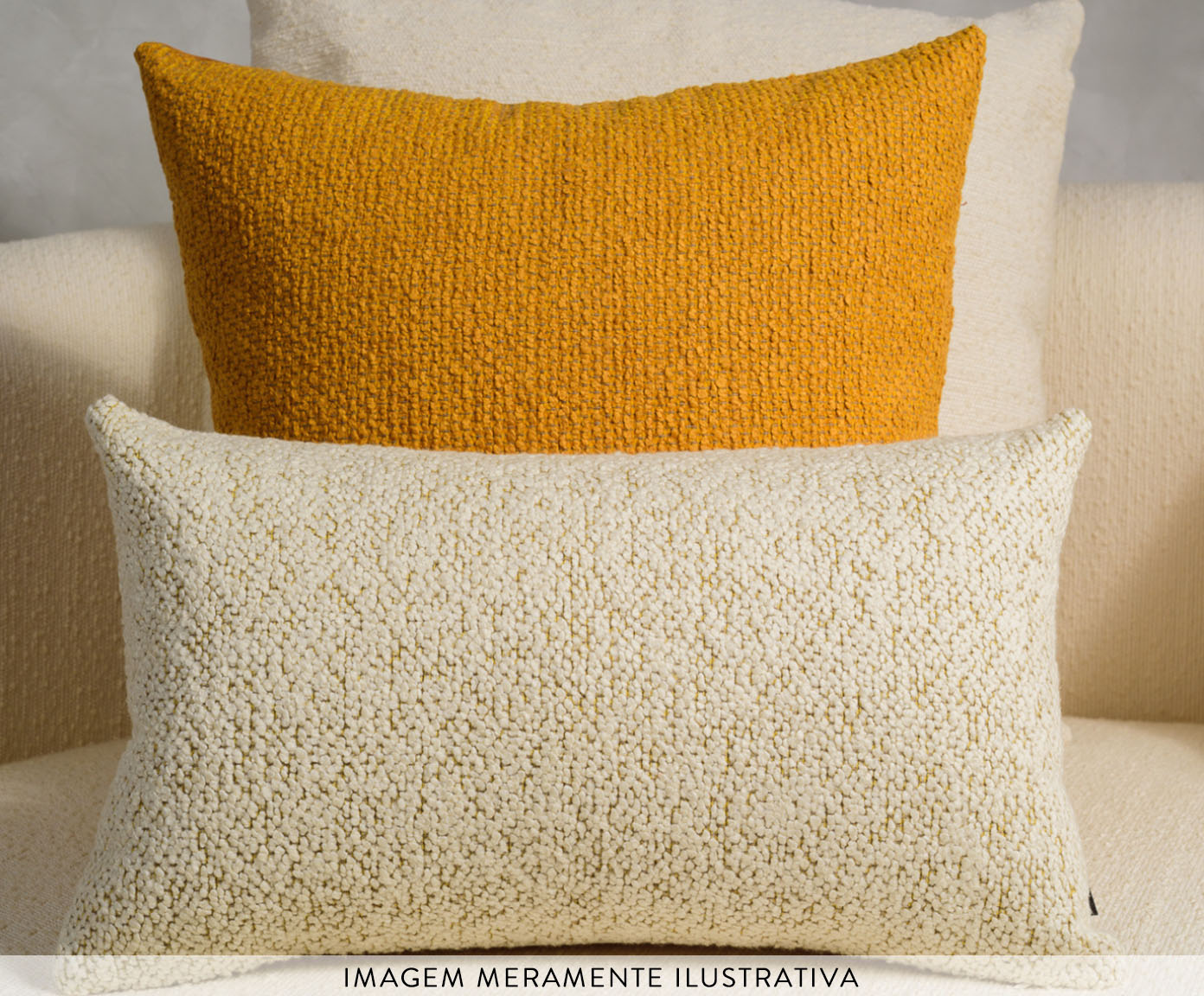 Almofada Boucle Quadrada - Caramelo image number 2