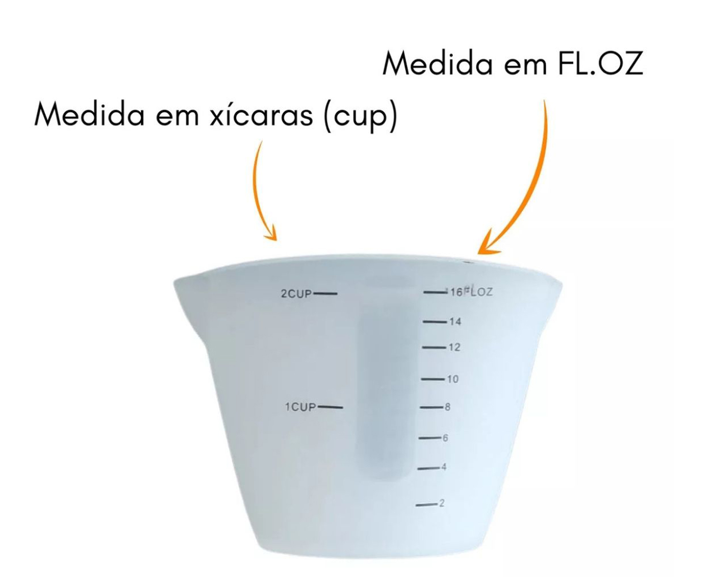 Copo Medidor Flex&iacute;vel em Silicone Egor - Branco - image 1
