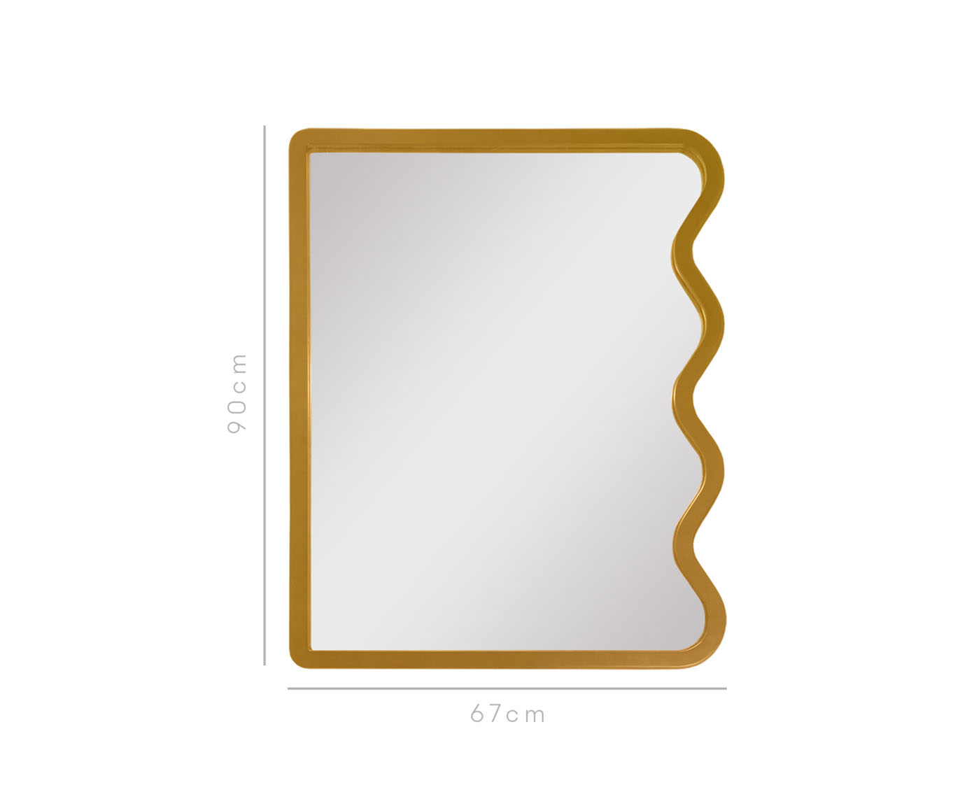 Espelho de Parede Wave Org&acirc;nico Dourado image number 2