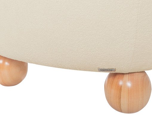 Puff Ball Feet em Boucle Aveludado Branco image number 4