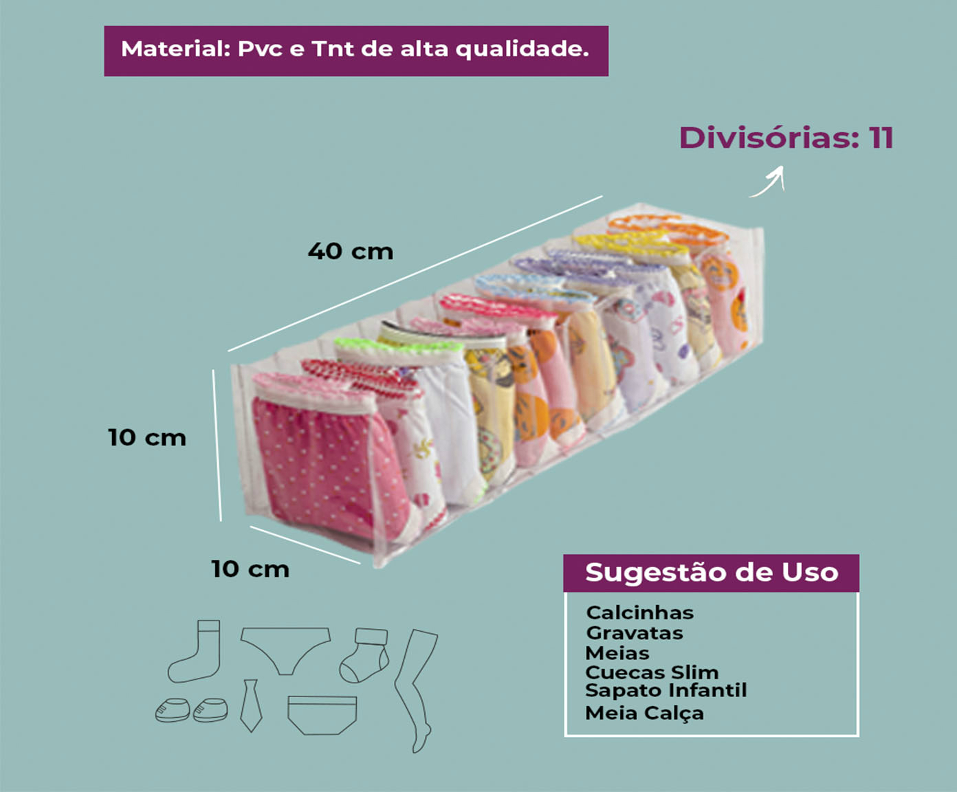 Organizador Colmeia Cristal Premium PP Preto - image 1