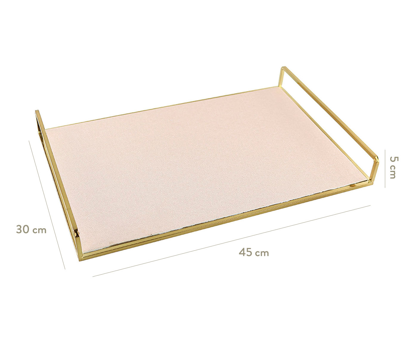 Bandeja para Servir em Metal Liam - Rosa e Dourado image number 2