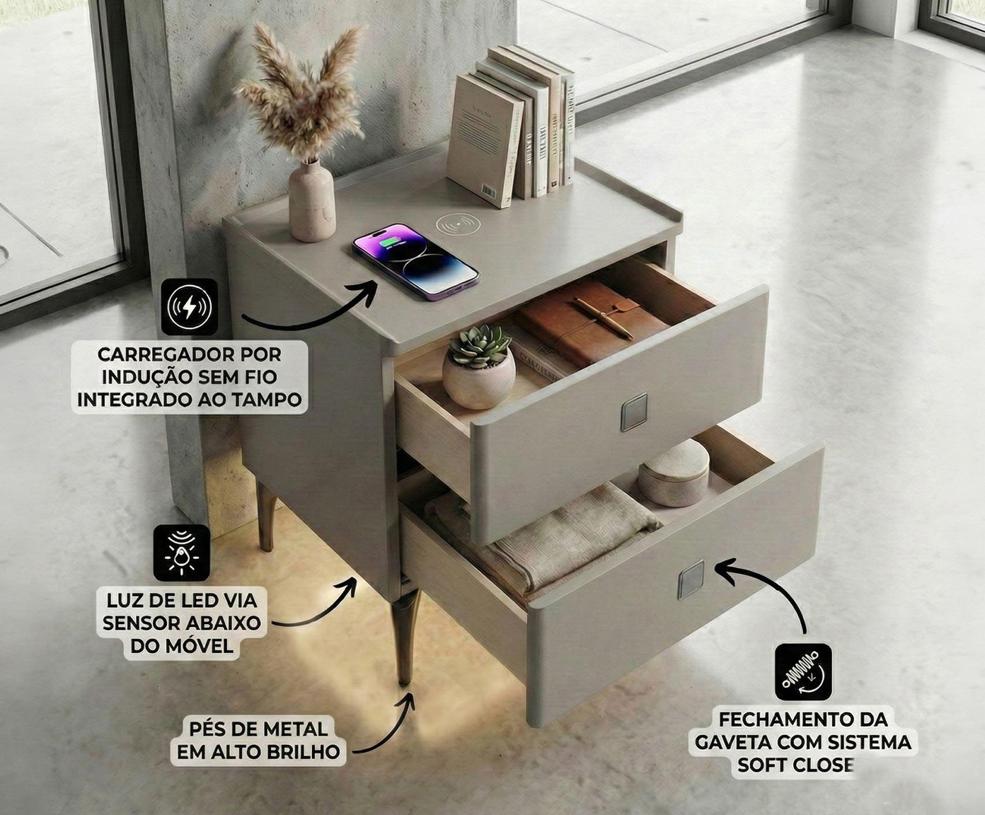 Mesa de Cabeceira Inteligente Smart Vision image number 7
