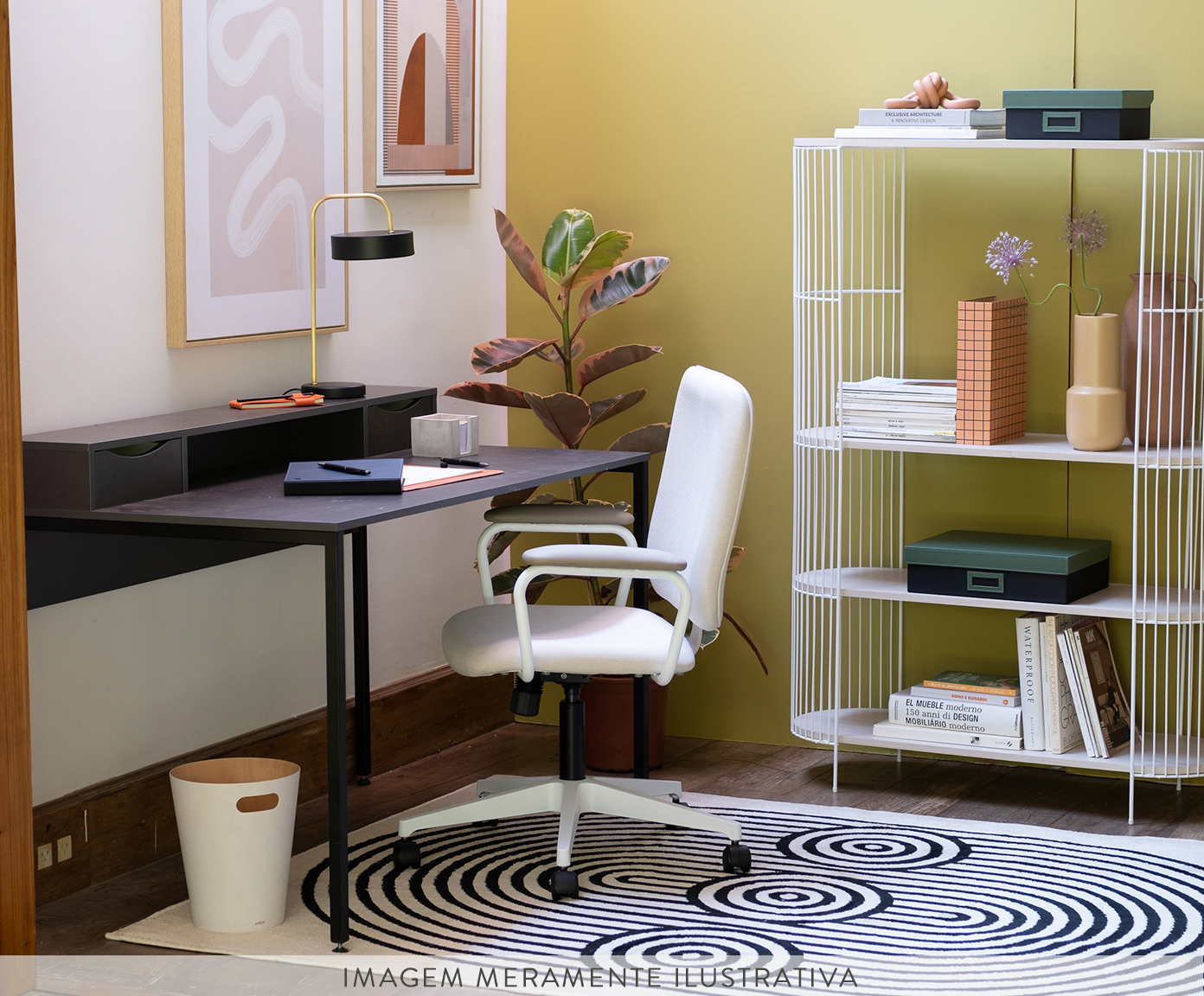 Cadeira Office Chicago Bege e Branca image number 9