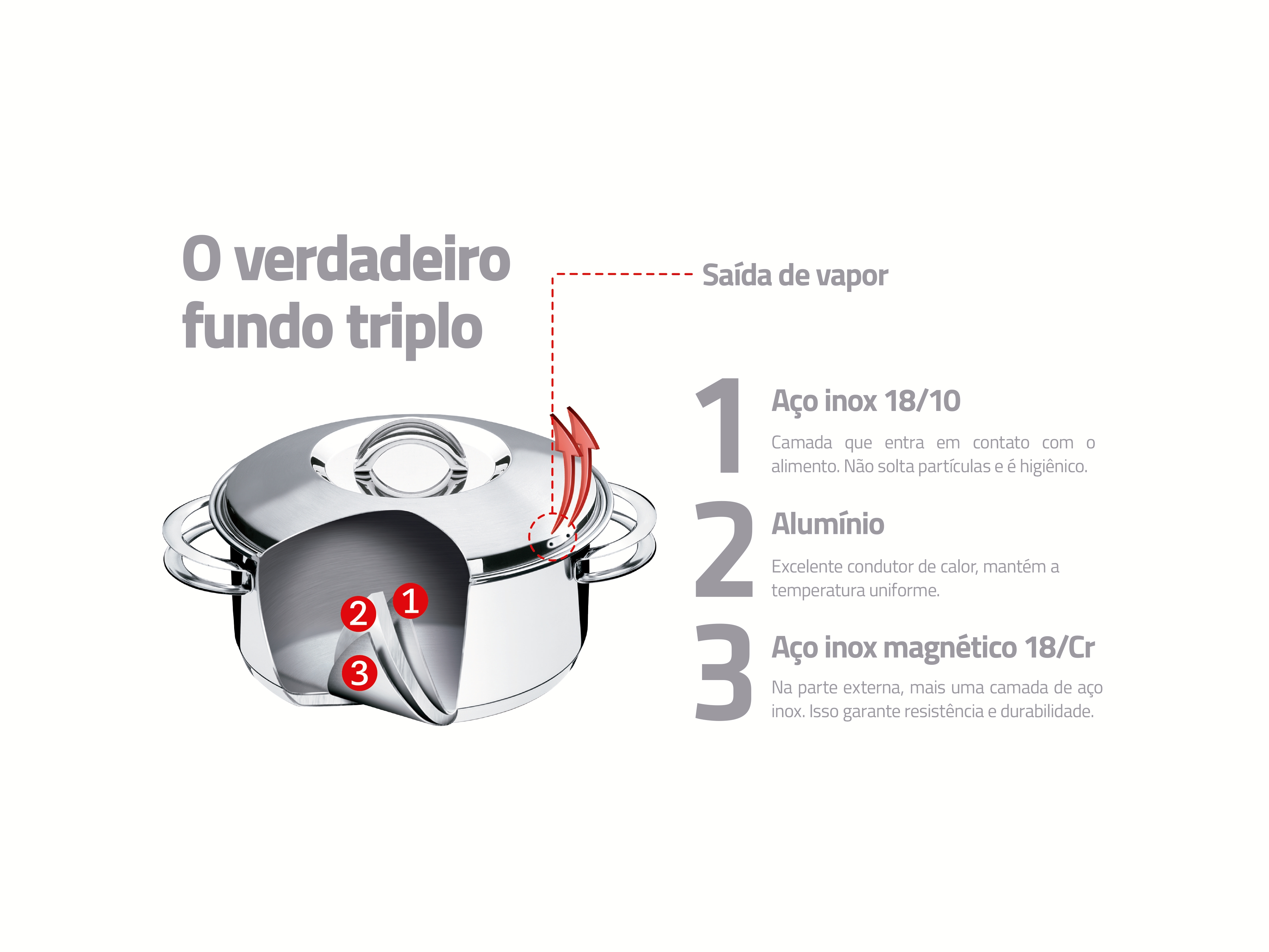 Cuscuzeira em Inox Acqua Prata image number 2