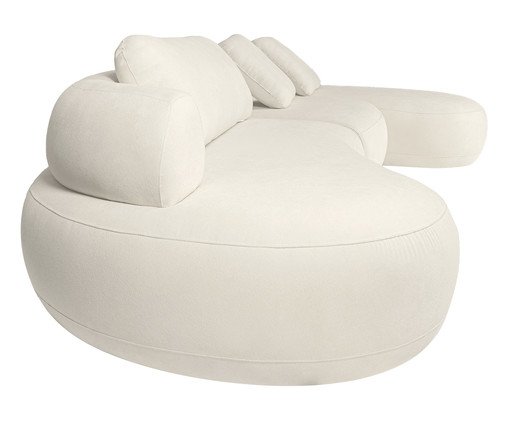 Sof&aacute; Laguna by Elle - Chaise Direita Boucle Off White VIII image number 1