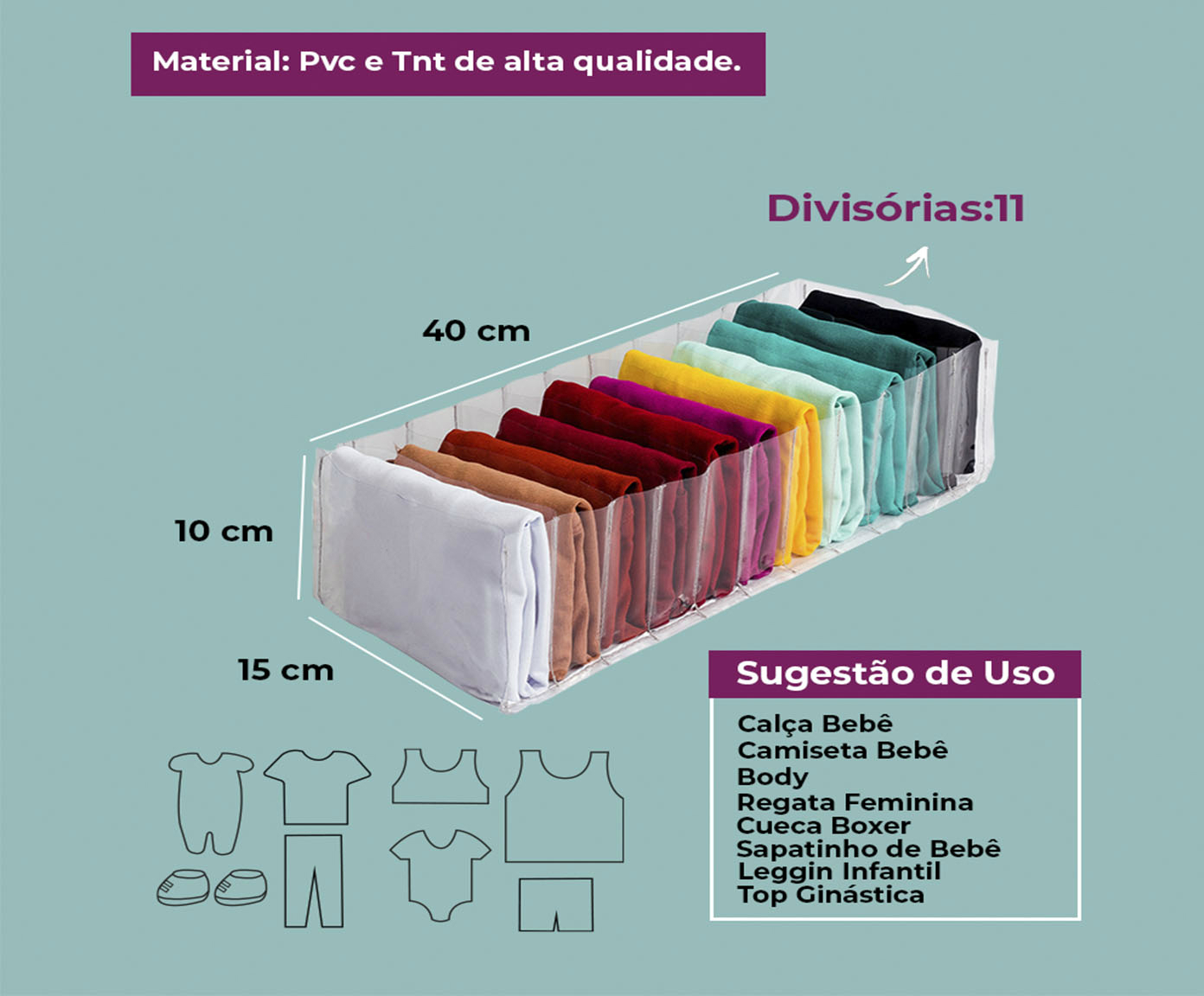 Organizador Colmeia Cristal Premium P Cinza - image 1