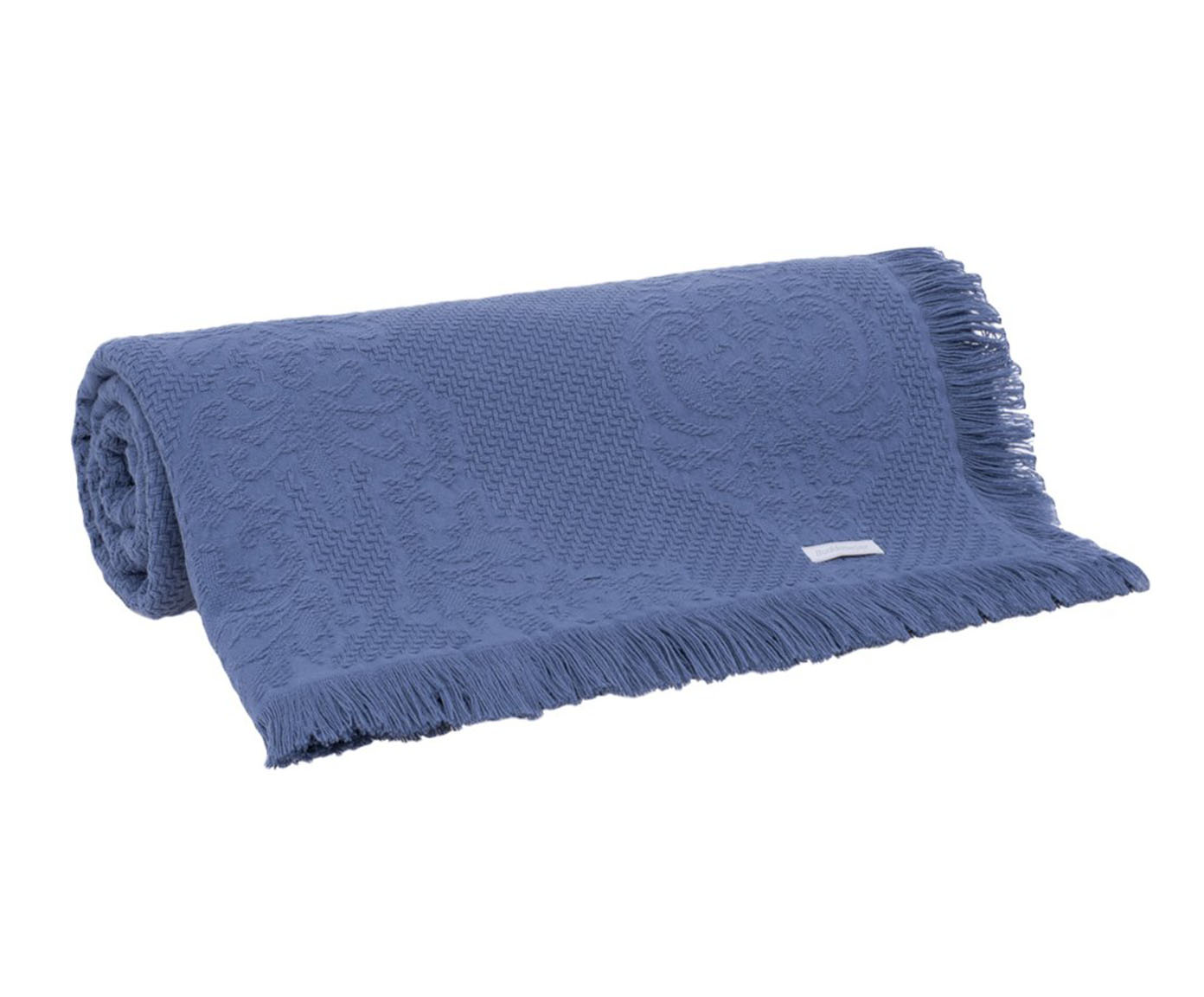 Colcha com Franja Medalh&atilde;o Azul - image 0