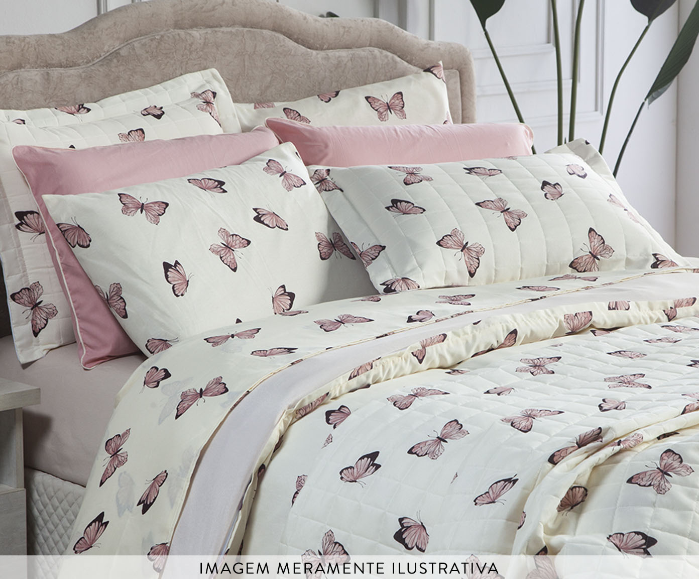 Capa Duvet Essencialle Borboletas Branco image number 6