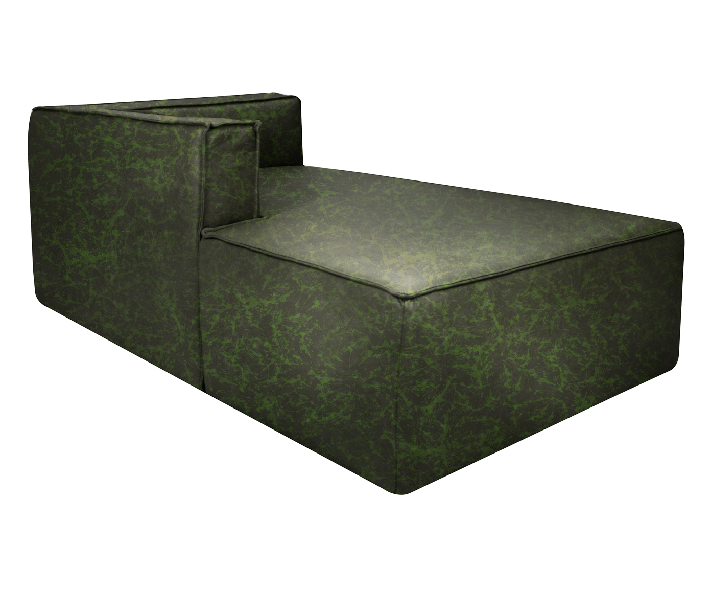 Sof&aacute; M&oacute;dulo Chaise Esquerdo Mensa em Couro Verde image number 3