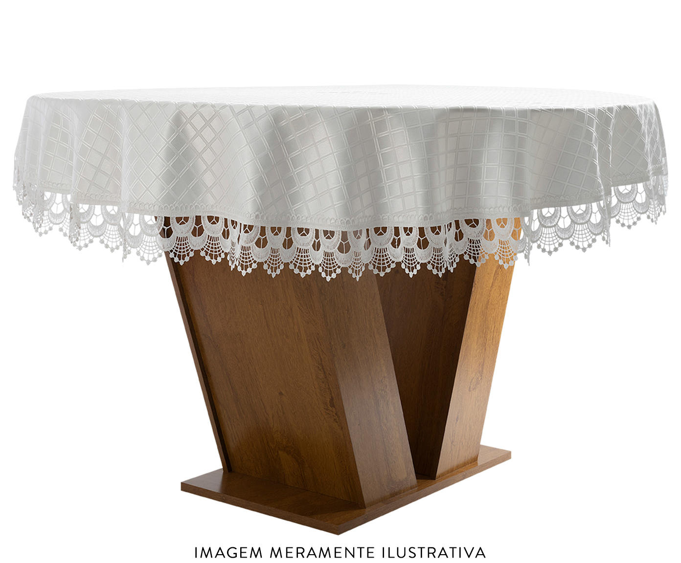 Toalha de Mesa Redonda Melian Branco - image 1