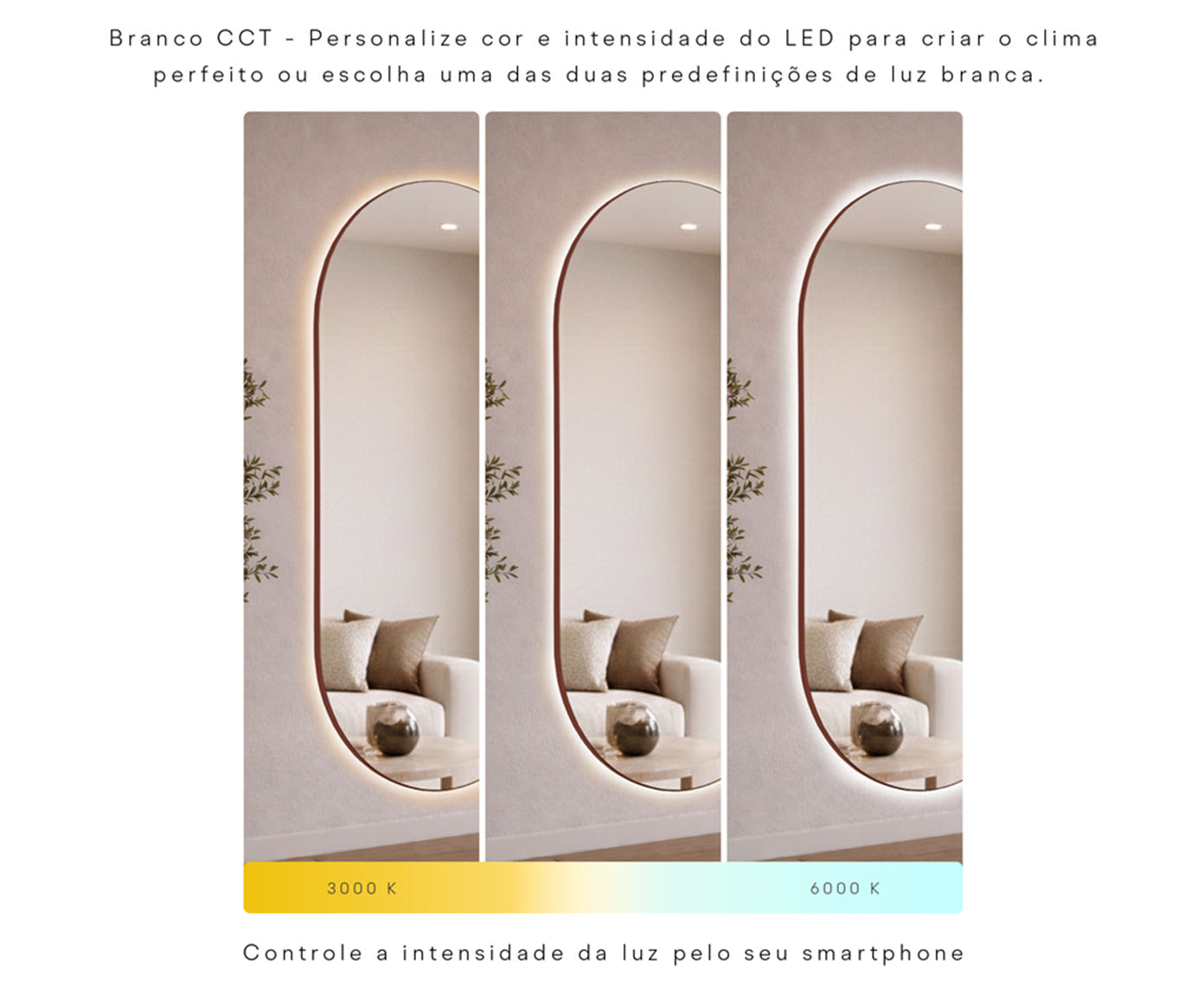Espelho com Led Smart Doha Preto image number 7
