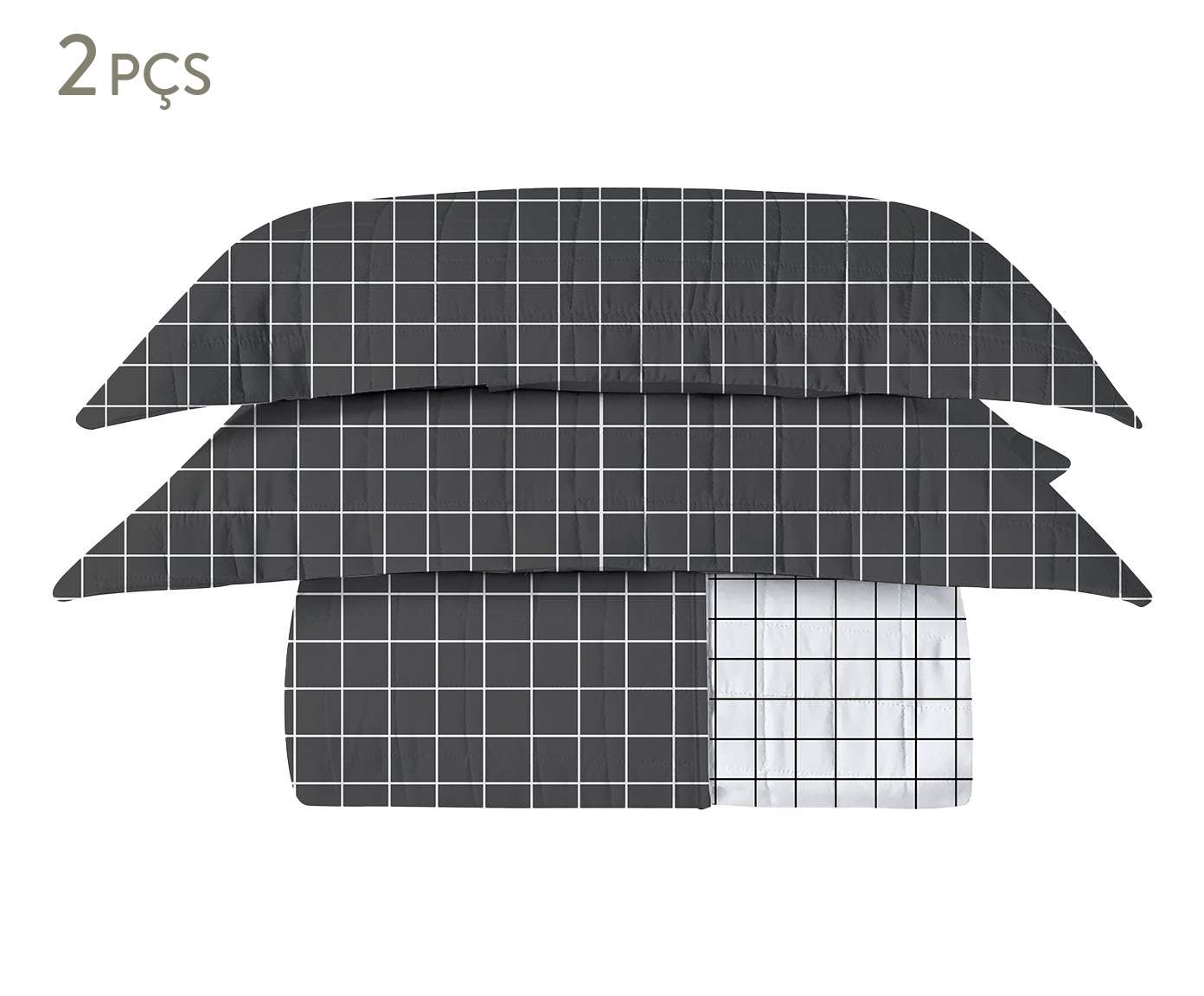 Jogo de Cobre-Leito Prime Grid Cinza 200 Fios - image 1