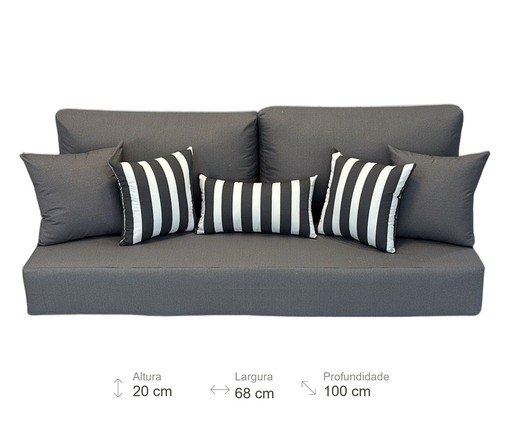 Futon Turco com Almofadas cinza - image 1