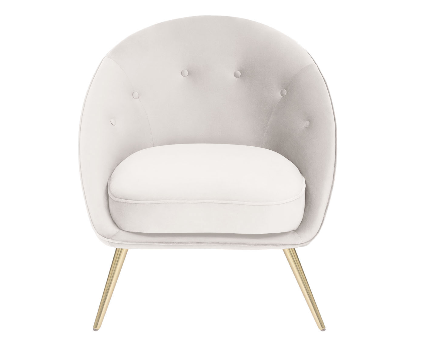 Poltrona Belle em Veludo - Cru e Dourado - image 0