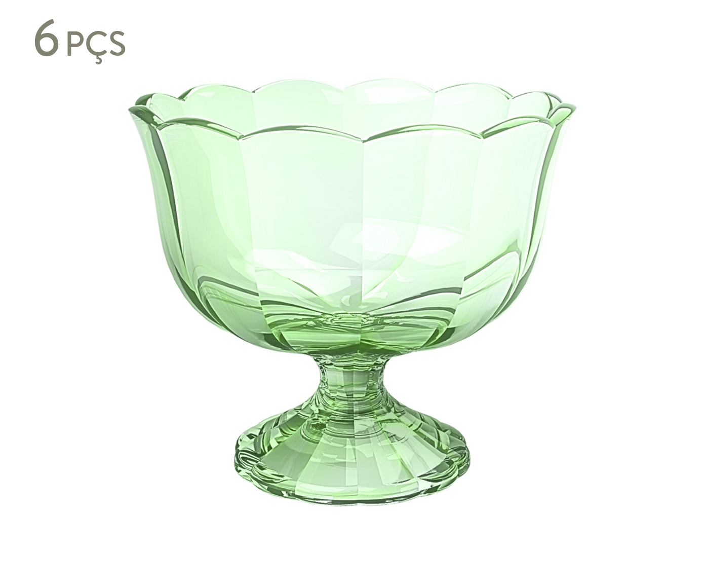 Jogo de Ta&ccedil;as para Sobremesa Peach Verde - image 0