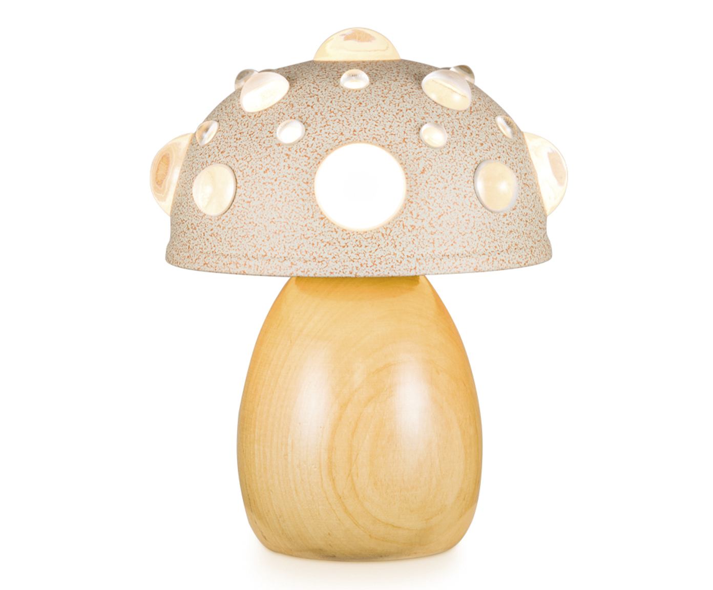 Lumin&aacute;ria Mini Cogumelo Coral e Marfim - image 1