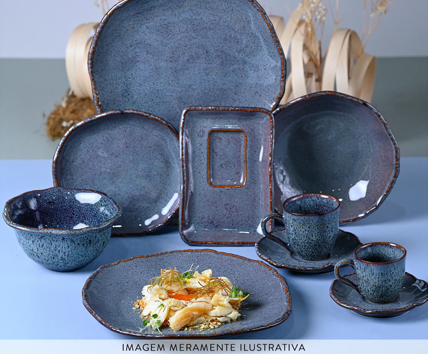 Jogo de X&iacute;cara para Caf&eacute; Org&acirc;nico Eco Stone Basalto Azul image number 2