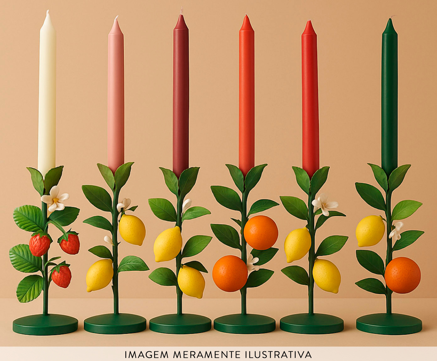 Velas para Casti&ccedil;al Mix and Match Rosa e Vermelho - 6 pe&ccedil;as - image 1