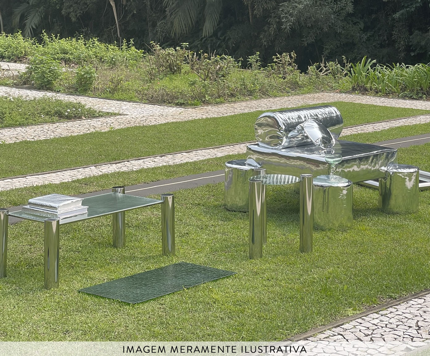 Mesa de Centro Tiago com Vidro Canelado - image 1