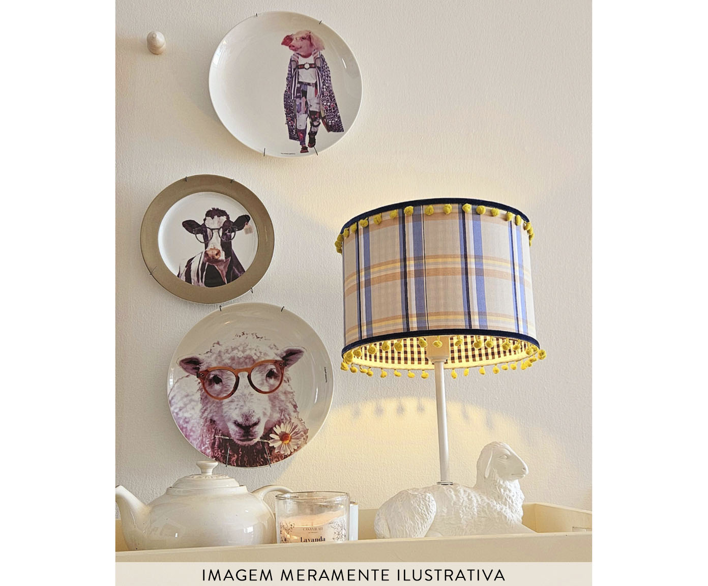 Prato de Porcelana Porco Fashion Arthur image number 2