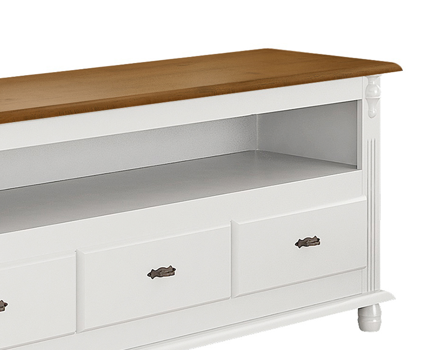 Rack Dorenne - Branco e Castanho Envelhecido - image 1