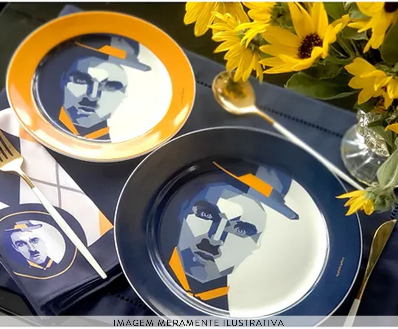 Prato de Porcelana Blue Chaplin - image 1