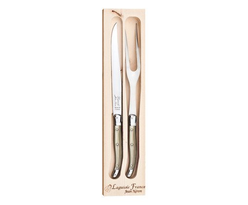 Jogo Garfo e Faca para Churrasco em Inox Laguiole France Champagne - image 0
