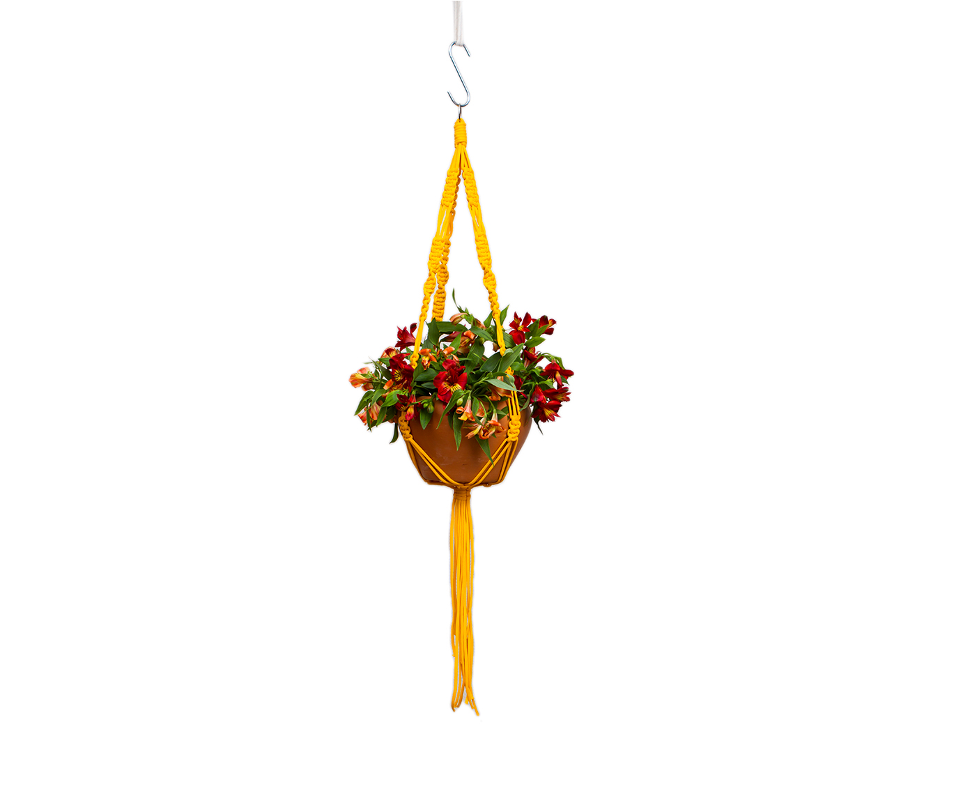 Hanger em Macram&ecirc; Dna Amarelo image number 3