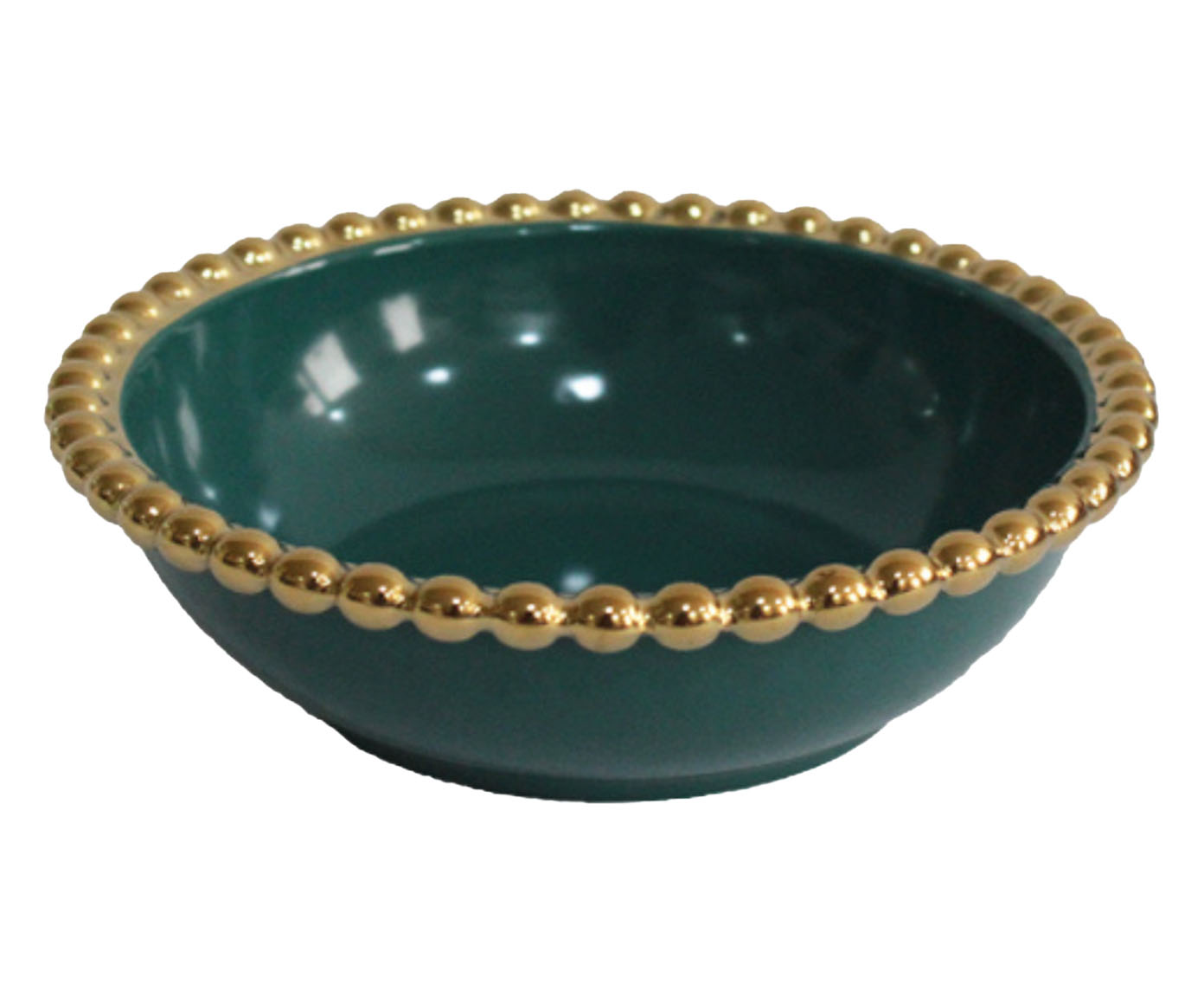 Bowl em Porcelana Borda Bolinhas Belini Dourada - image 0