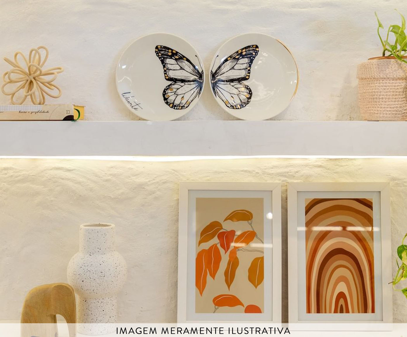 Jogo de Pratos Decorativos em Porcelana Papillon - image 1