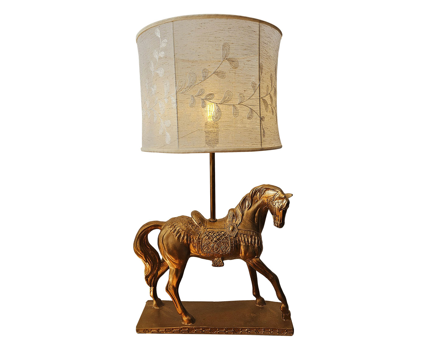 Base Lumin&aacute;ria Cavalo &Aacute;rabe Dourado Bivolt - image 0
