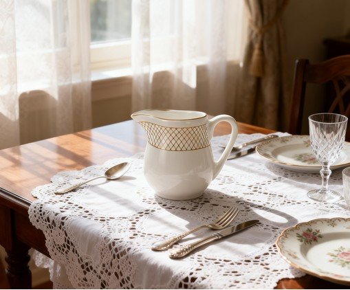 Leiteira em Porcelana Regal Branco e Dourado - image 1
