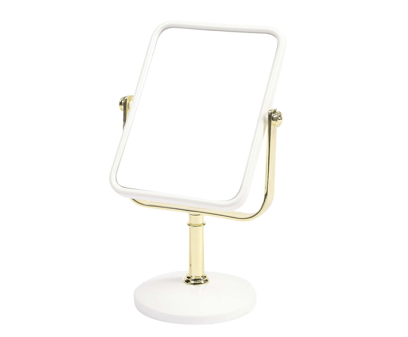 Espelho Retangular Mesa Modern Branco e Gold - image 1