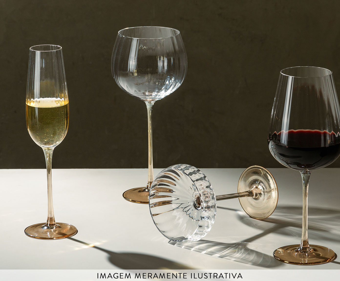 Jogo de Ta&ccedil;as para Vinho Classic com Haste &Acirc;mbar I image number 2