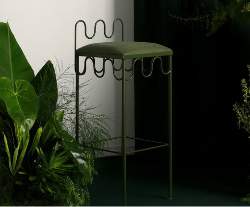 Banqueta Pop Indoor Ondas -  Verde Musgo - image 1