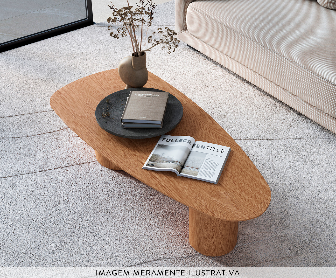Mesa de Centro Org&acirc;nica Lamina Natural de Carvalho Americano image number 2