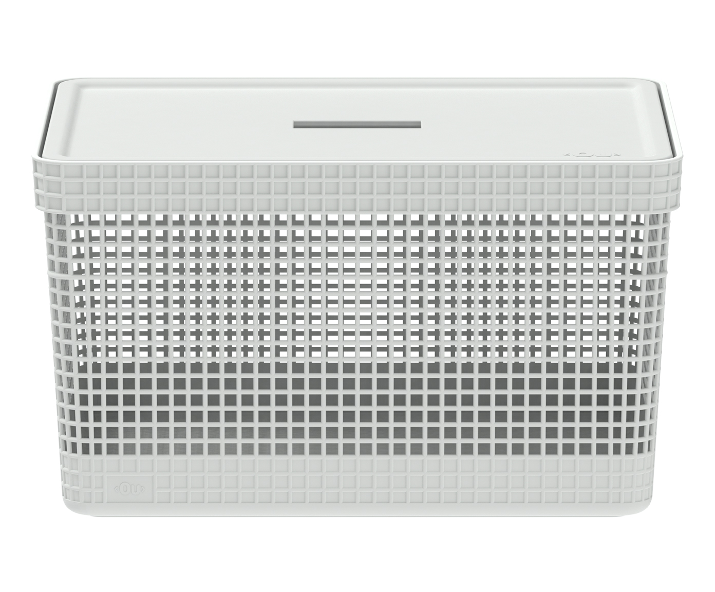 Cesto com Tampa Grid II Branco - image 0