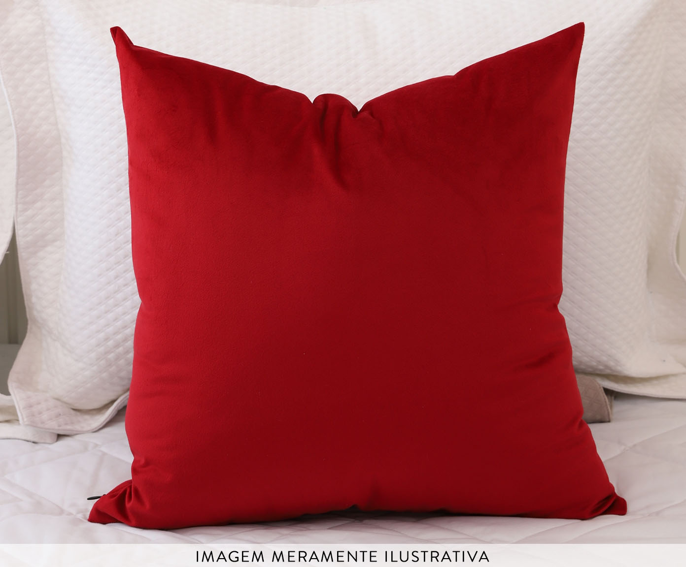 Almofada em Veludo Oveenia - Vermelho Cereja - image 1