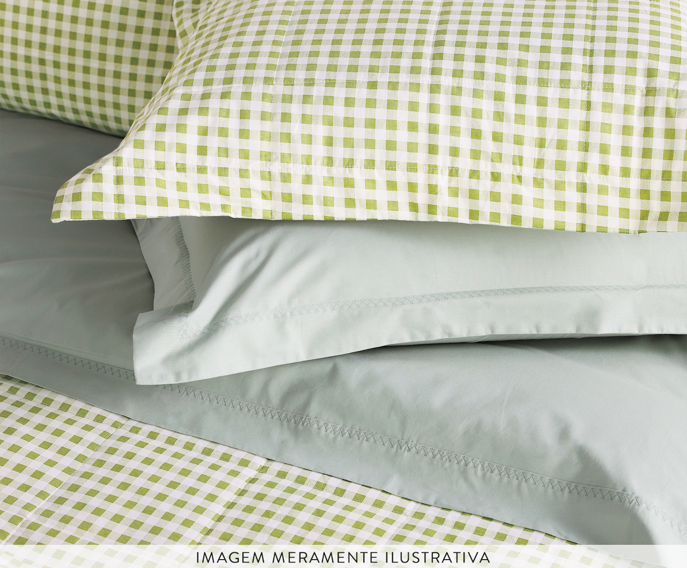 Duvet Mini Vichy Verde Oliva 200 Fios image number 3