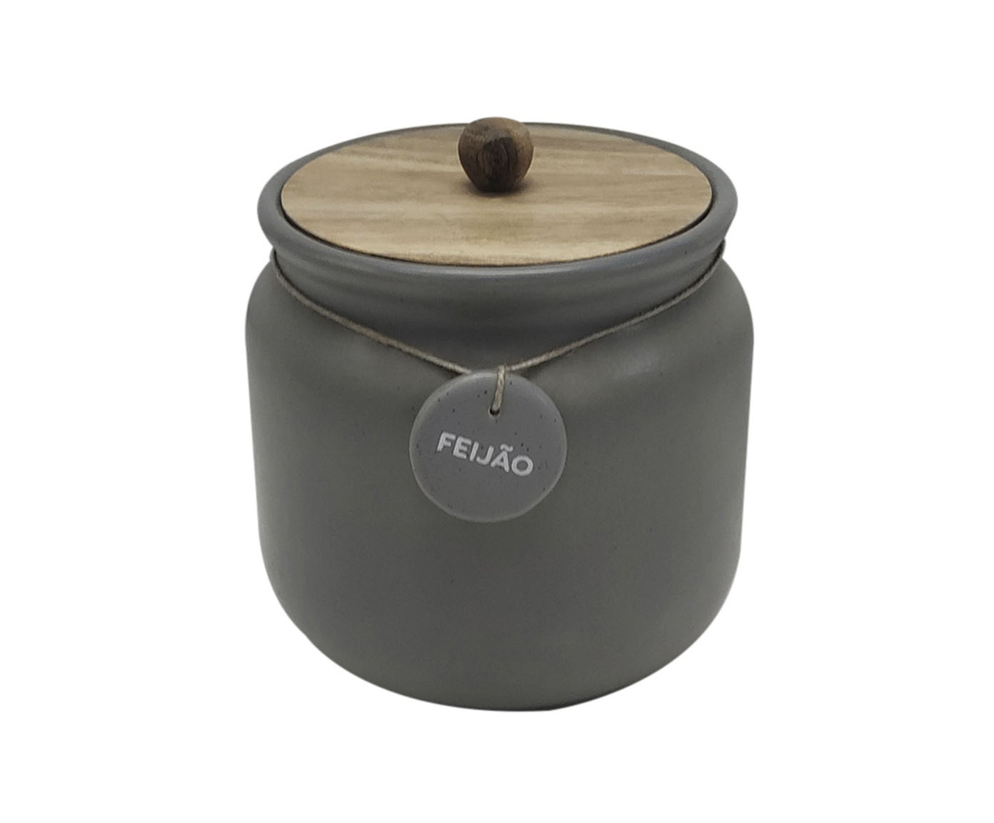 Pote para Feij&atilde;o em Cer&acirc;mica Maldovar - Cinza - image 0