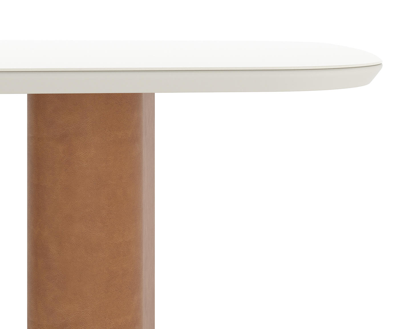 Mesa Lintz 1.8 Off-White Fosco e Caramel image number 3