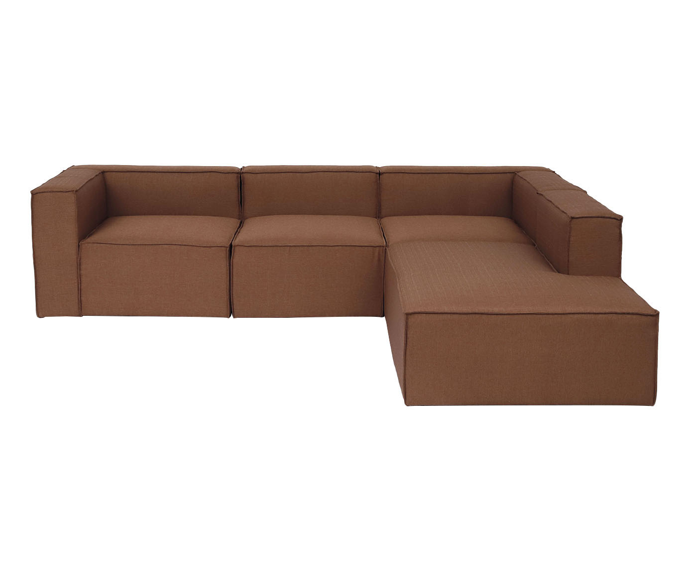 Sof&aacute; 4 M&oacute;dulos Encosto Parcial Direito Mensa Terracota - image 0