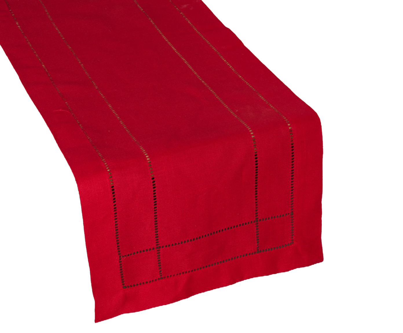Caminho de Mesa com Ponto Ajour Vermelho - image 1