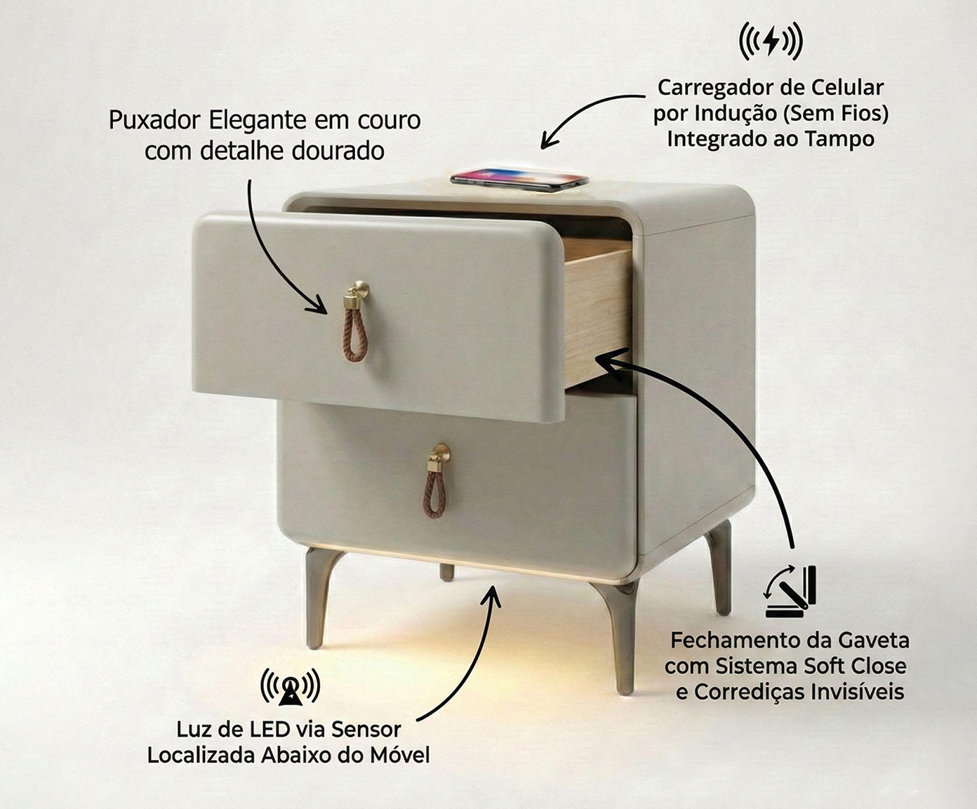 Mesa de Cabeceira Inteligente Smart Deluxe image number 2