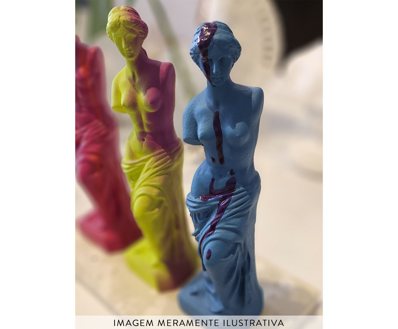 Escultura Deusa Grega V&ecirc;nus Azul image number 3