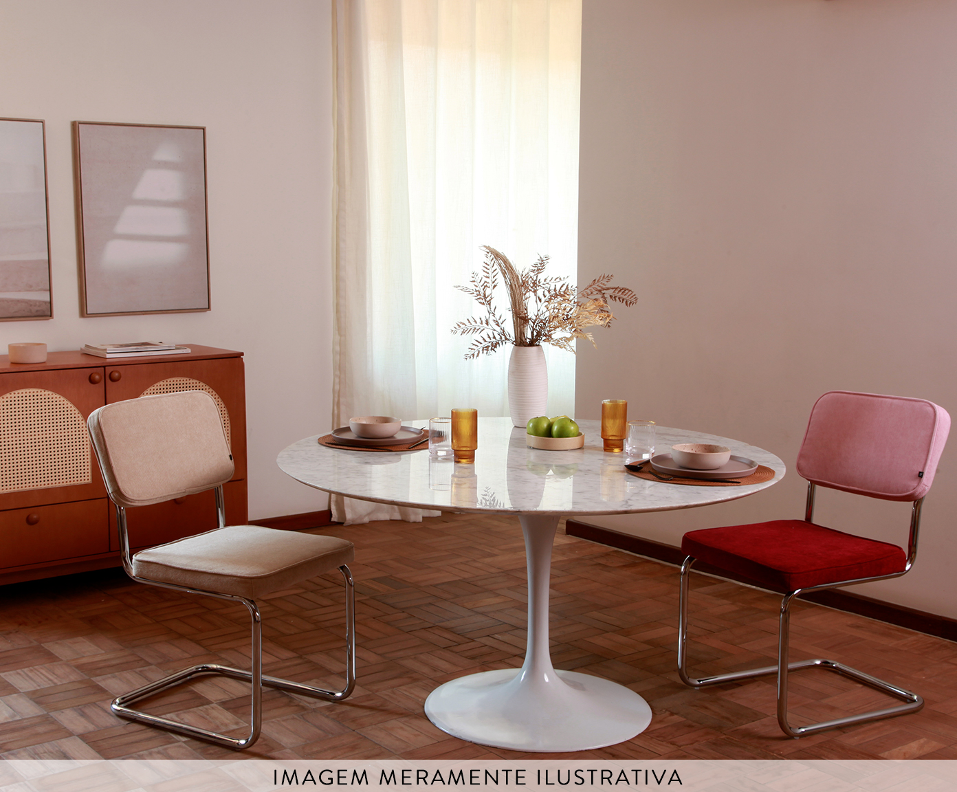 Mesa Saarinen Oval Pau Ferro Base Branca image number 6