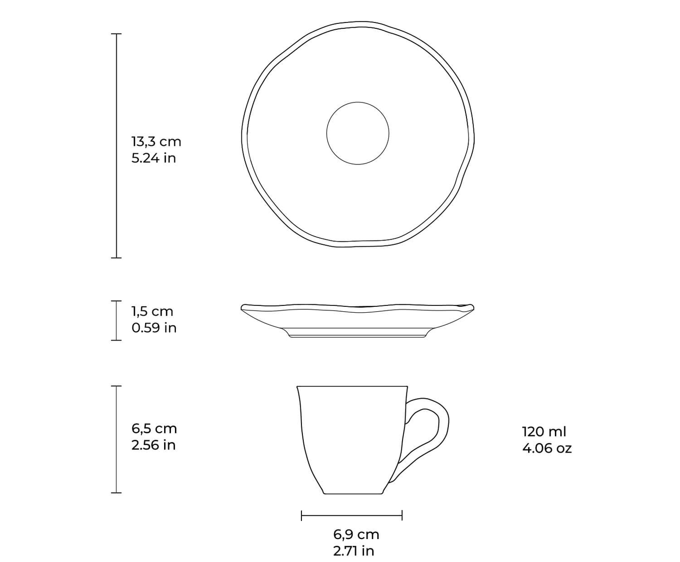 Jogo de X&iacute;caras para Caf&eacute; Org&acirc;nico Lua Cinza image number 2