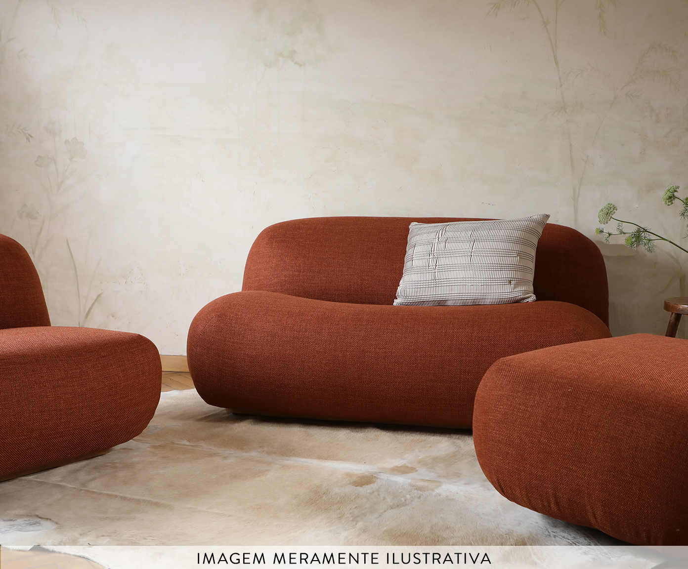 Puff em Veludo Boucle Nube Rose image number 6
